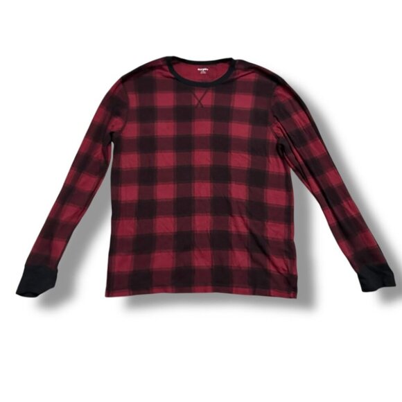 Old Navy Red Buffalo Plaid Long Sleeve Waffle Knit Thermal Top Women's Size XXL - Picture 1 of 13